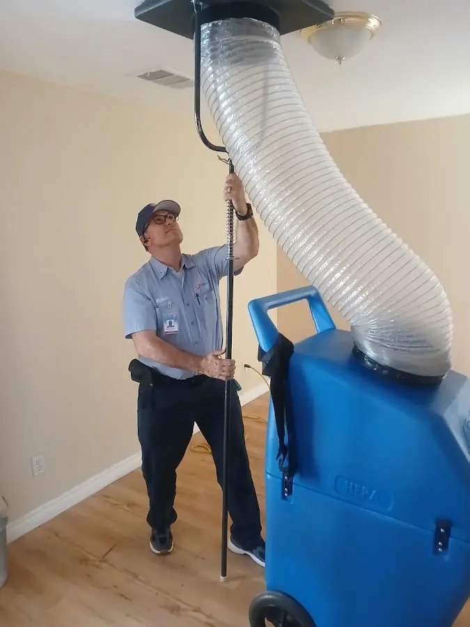 Mini Split Installation technician using HEPA equipment in La Vista